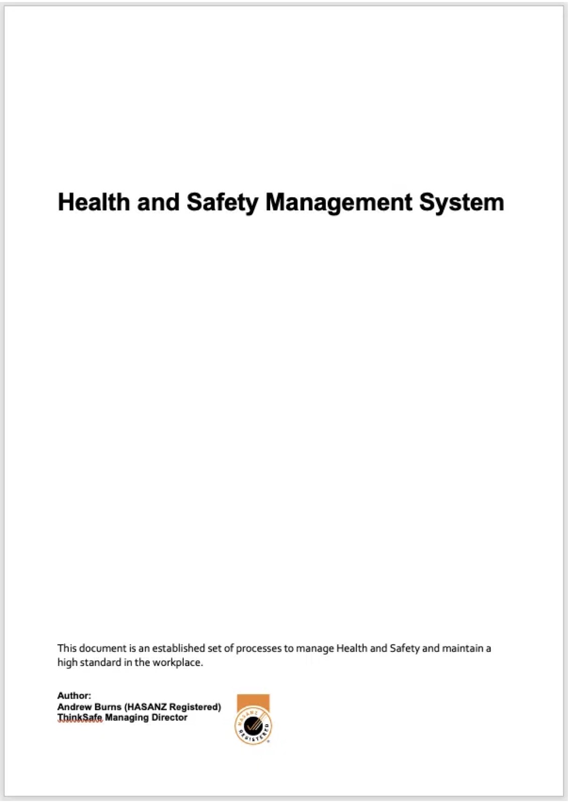 ThinkSafe health and safety documentation
