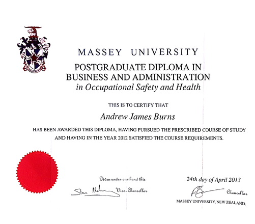 Postgraduate Diploma in Occupational Safety and Health — Massey University