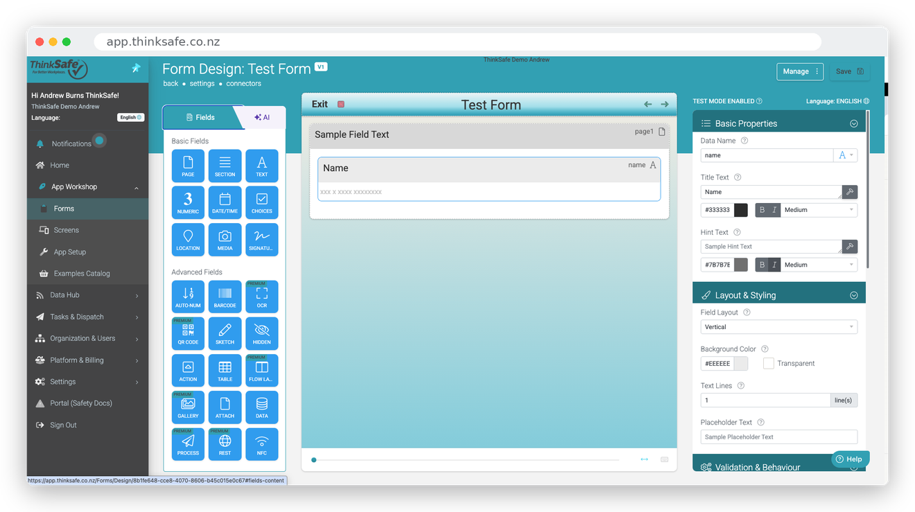 ThinkSafe Pro — the no-code form and app builder